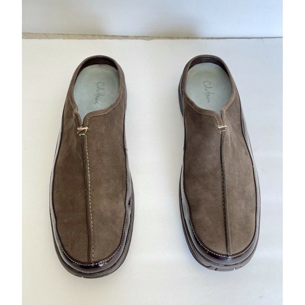 Cole Haan Size 10B Men's Dark Tan/Brown  Suede & Patent Leather Loafer 